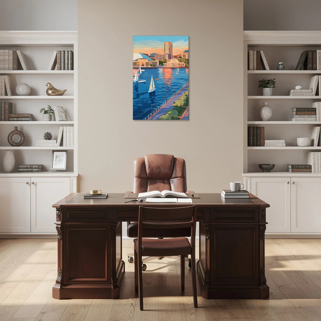 Baltimore Waterfront Charm - Canvas Wall Art - Office - 24x36