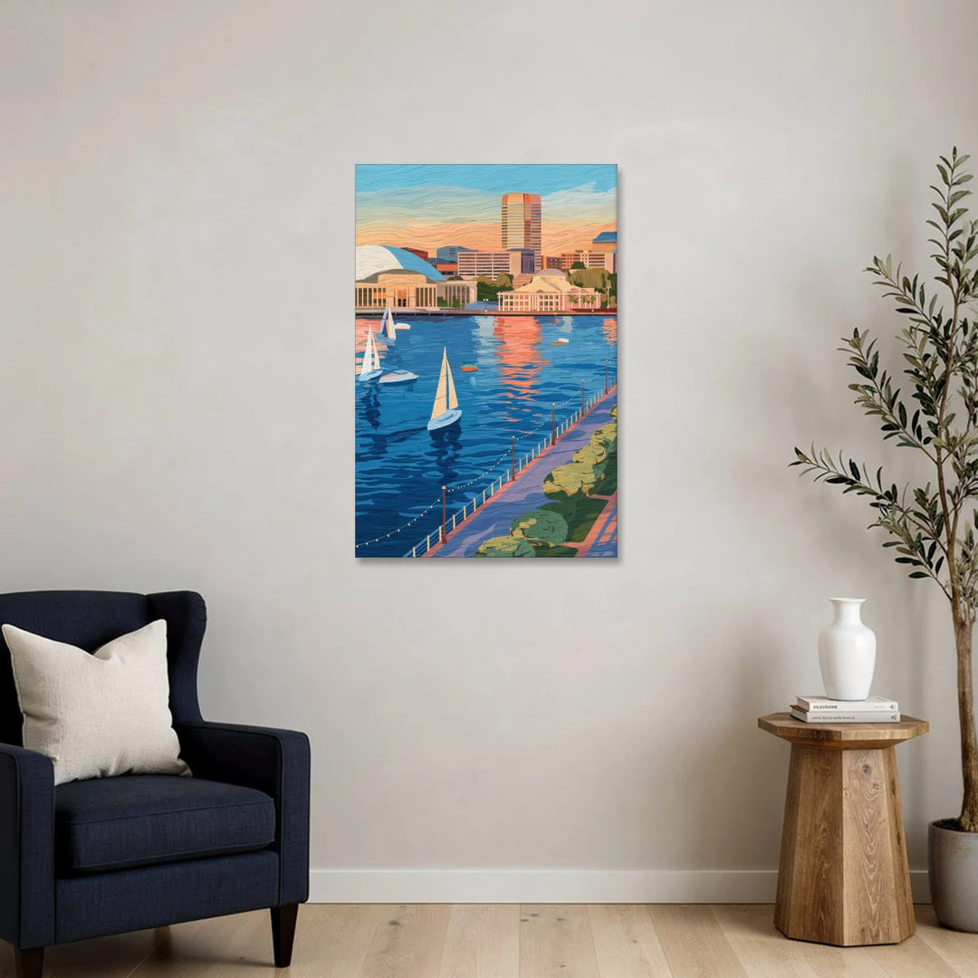 Baltimore Waterfront Charm - Canvas Wall Art - Sofa - 24x36
