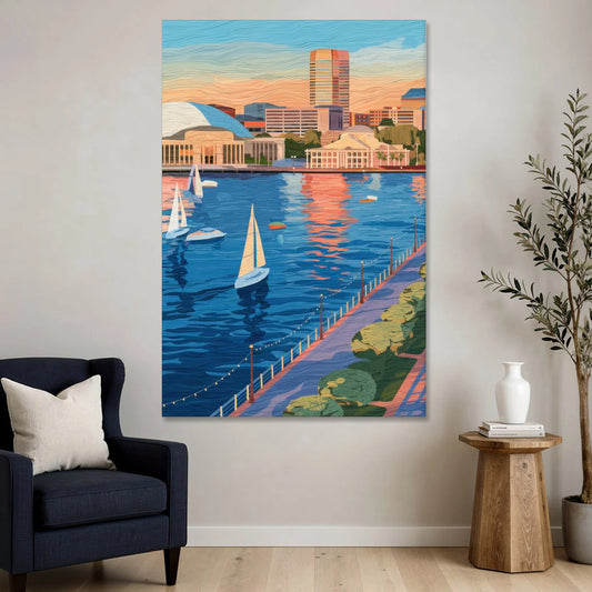 Baltimore Waterfront Charm - Canvas Wall Art - Sofa - 40x60