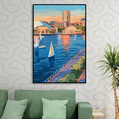 Baltimore Waterfront Charm Sitting Room - Black Canvas Wall Art