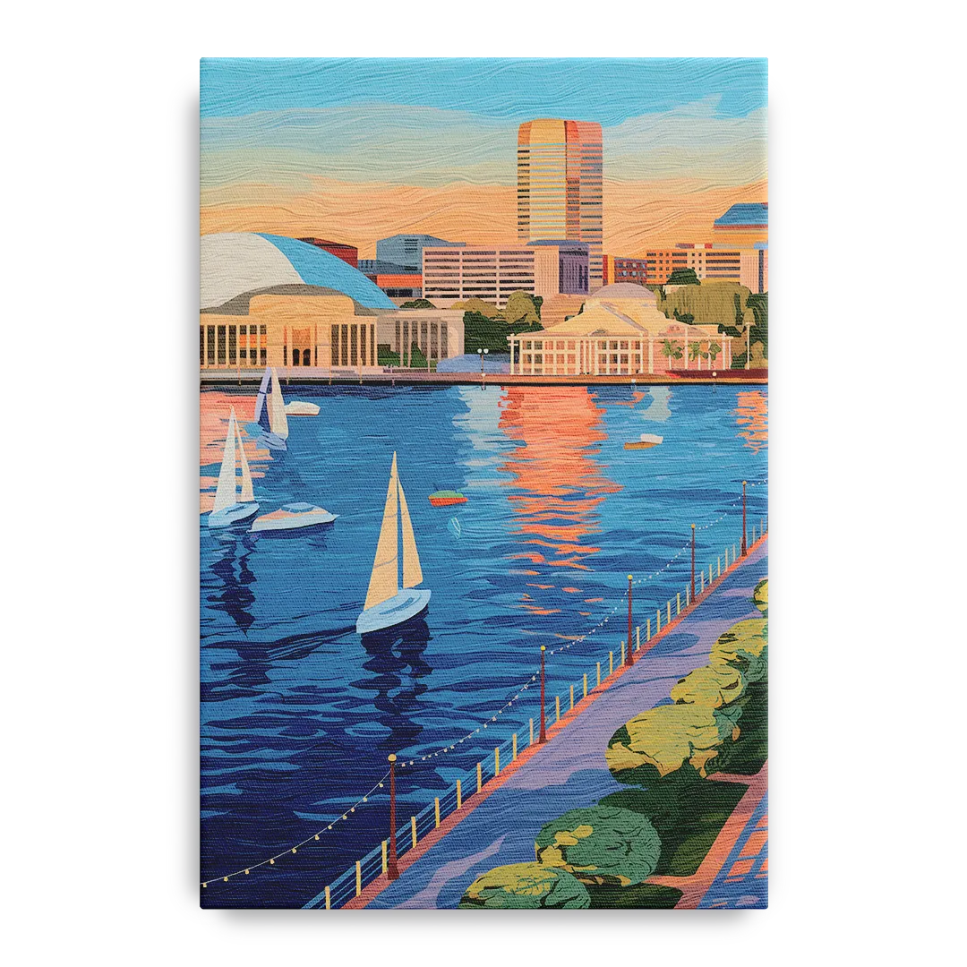 Baltimore Waterfront Charm Front - Canvas Wall Art