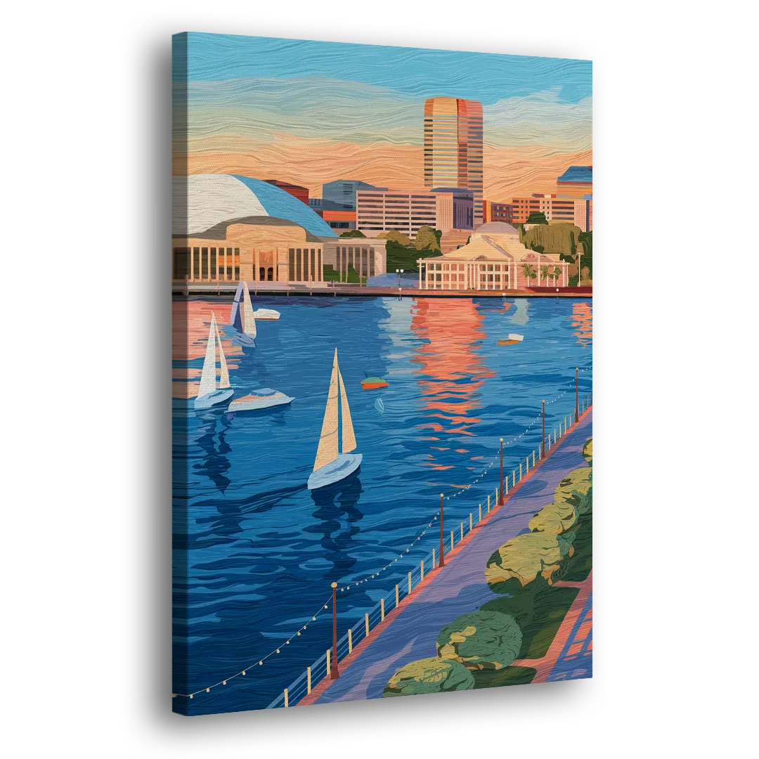 Baltimore Waterfront Charm Side - Canvas Wall Art