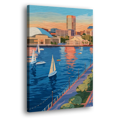 Baltimore Waterfront Charm Side - Canvas Wall Art