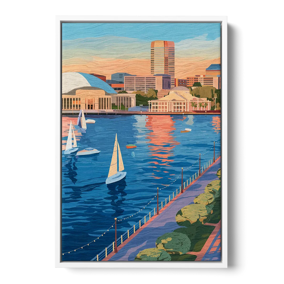 Baltimore Waterfront Charm Front - White Canvas Wall Art