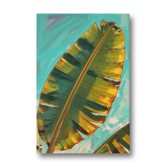 Banana Leaf Wall Art in Golden Backlight - Canvas Wall Art - Front
