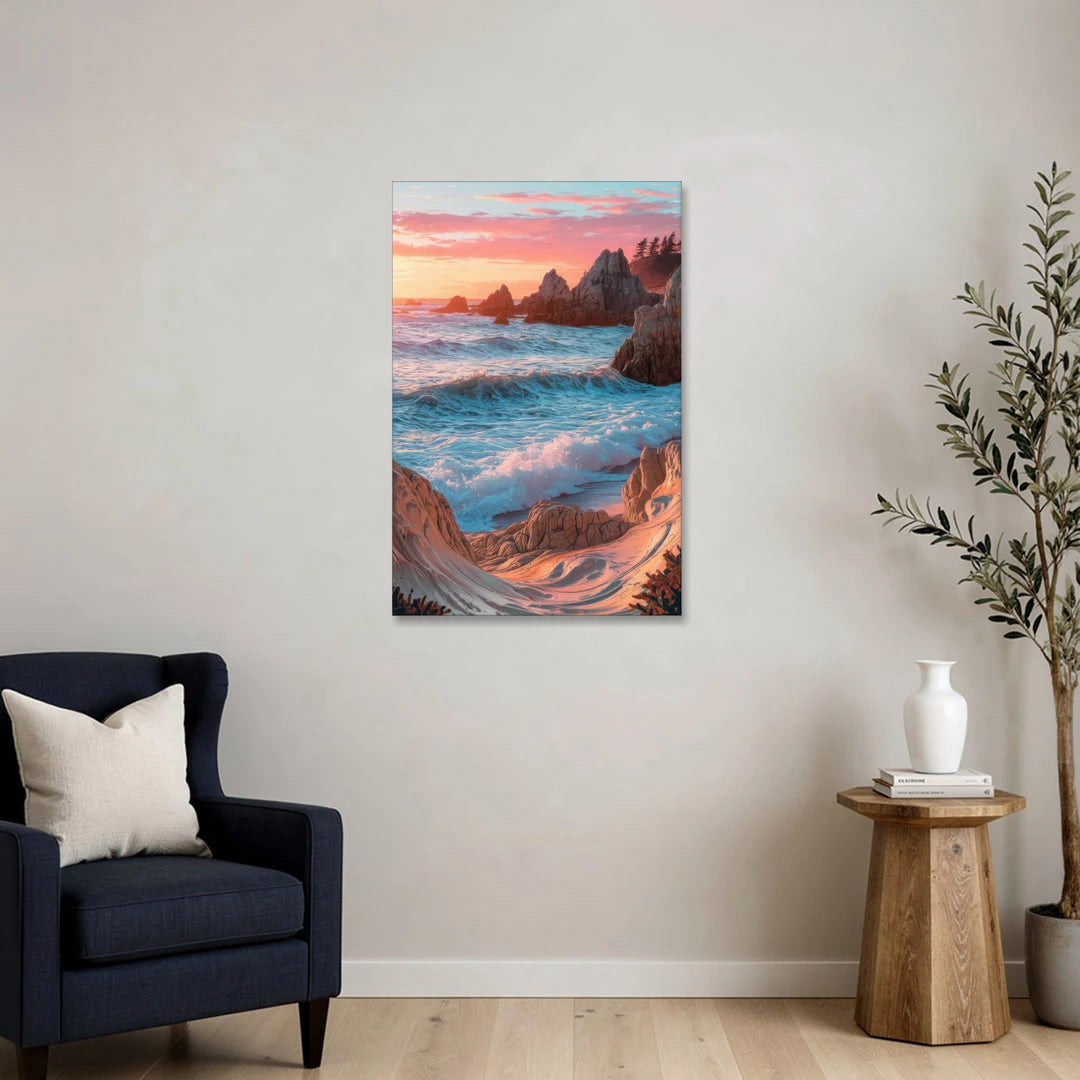 Bandon Beach Waves - Canvas Wall Art - Sofa - 24x36