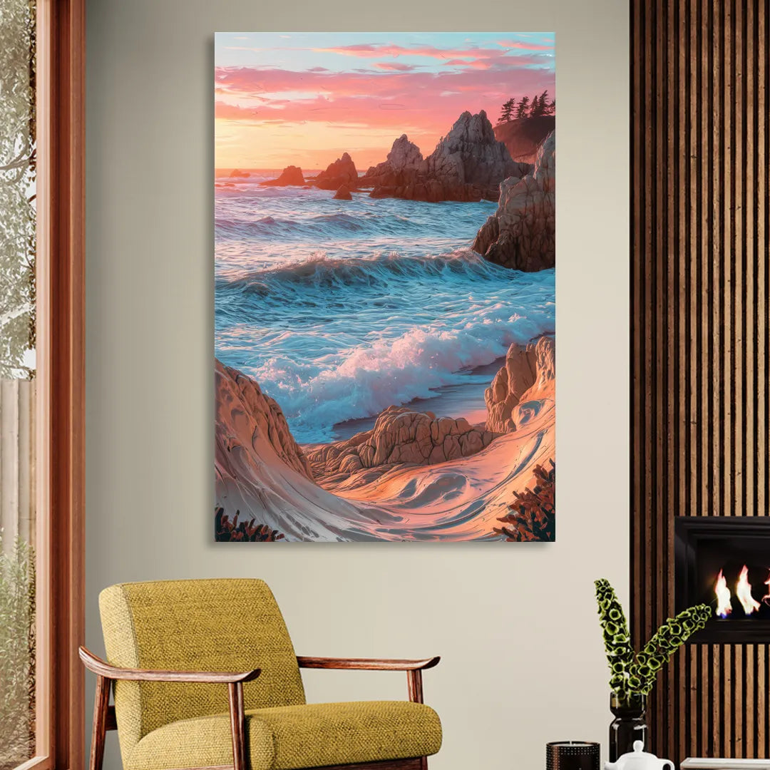 Bandon Beach Waves Sitting Room - Canvas Wall Art