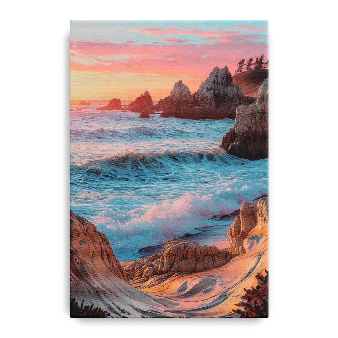 Bandon Beach Waves Front - Canvas Wall Art