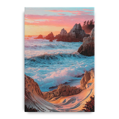 Bandon Beach Waves Front - Canvas Wall Art