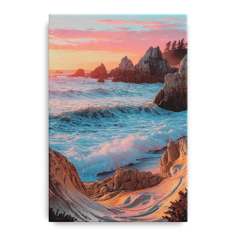 Bandon Beach Waves Front - Canvas Wall Art