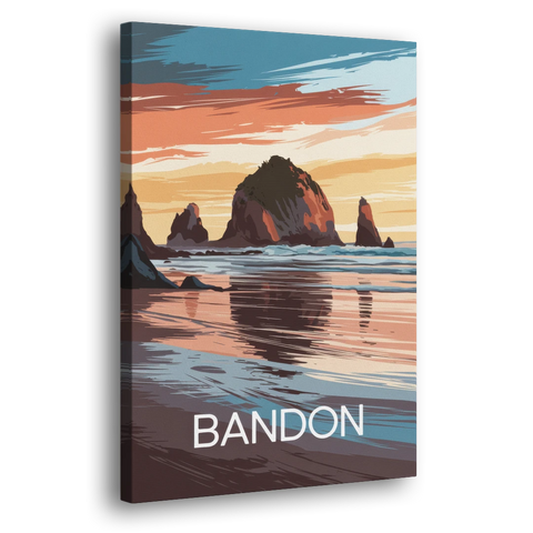Bandon Coastal Sunset - Canvas Wall Art - Side