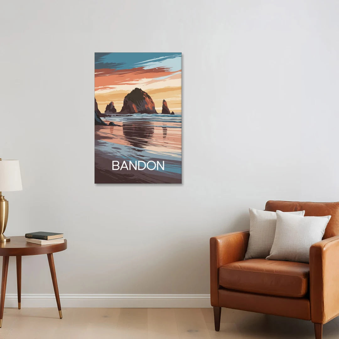 Bandon Coastal Sunset - Canvas Wall Art - Sofa - 24x36