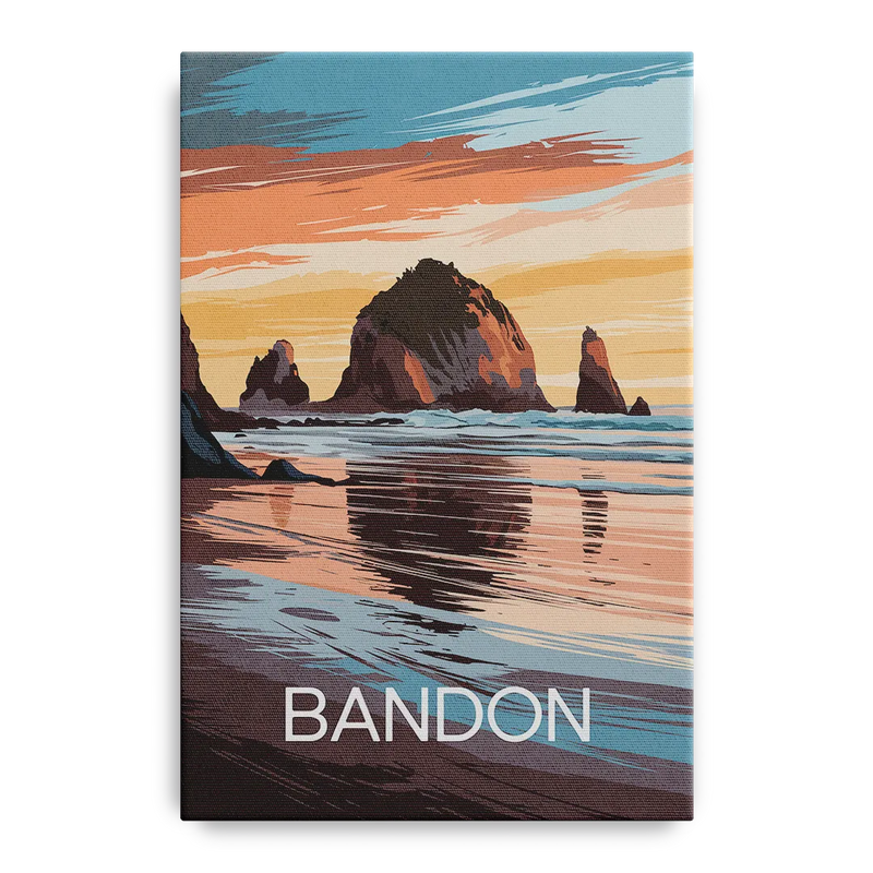 Bandon Coastal Sunset Front - Canvas Wall Art