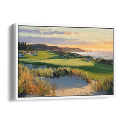 Bandon Dunes Golf Landscape Side - White Canvas Wall Art