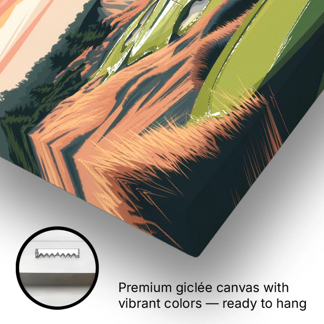Bandon Golf Course Panorama - Canvas Wall Art - Gallery Wrap Corner