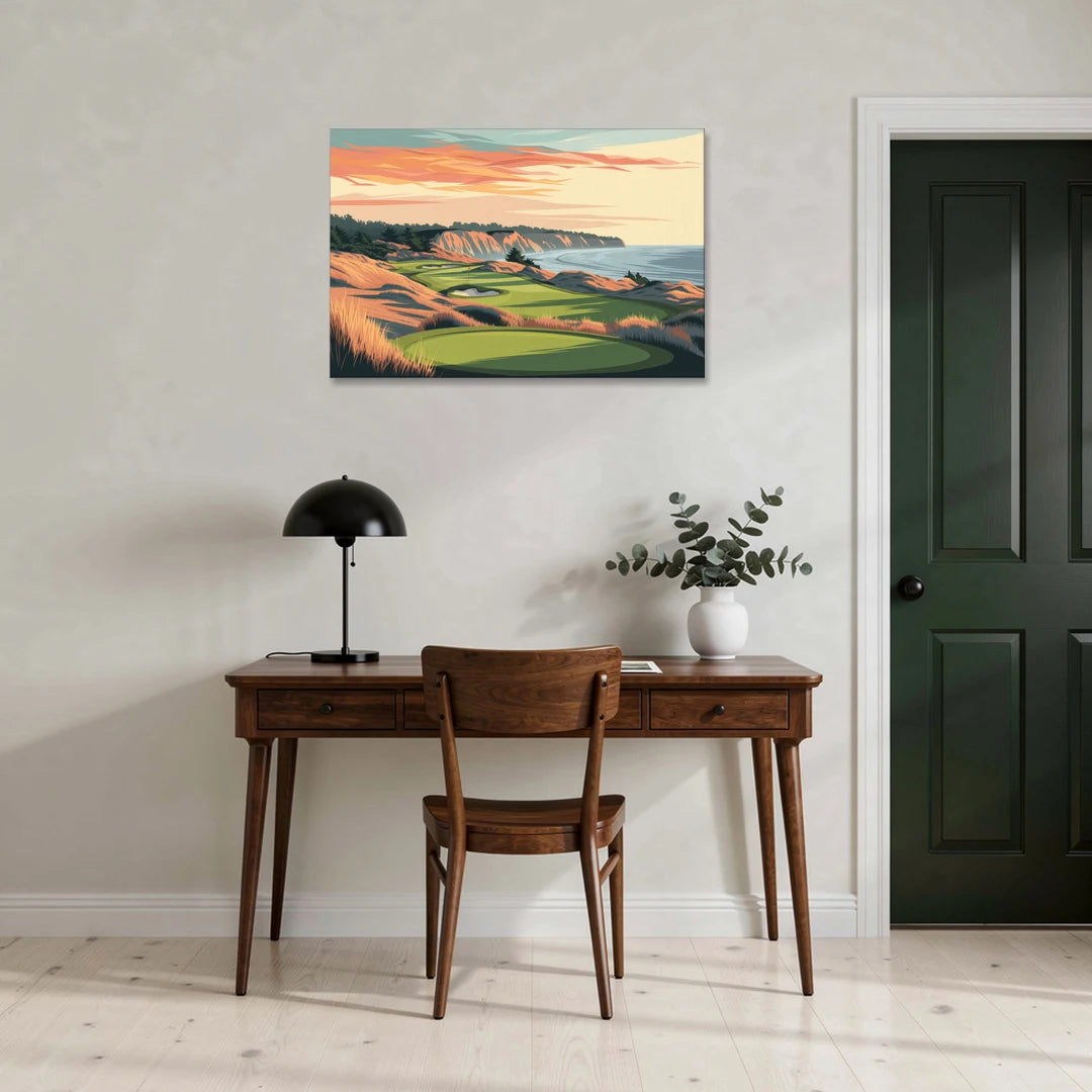 Bandon Golf Course Panorama - Canvas Wall Art - Office - 36x24