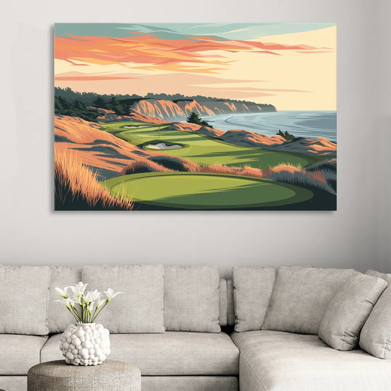 Bandon Golf Course Panorama Sitting Room - Canvas Wall Art
