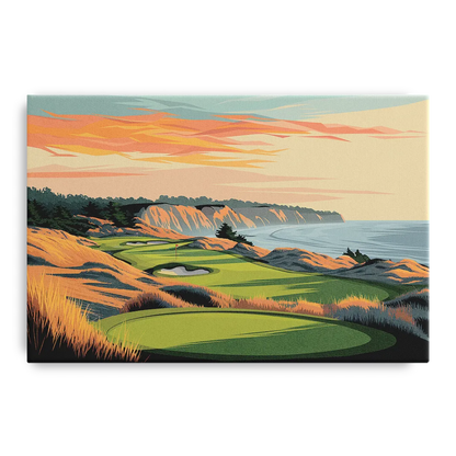 Bandon Golf Course Panorama Front - Canvas Wall Art