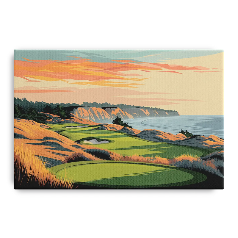Bandon Golf Course Panorama Front - Canvas Wall Art