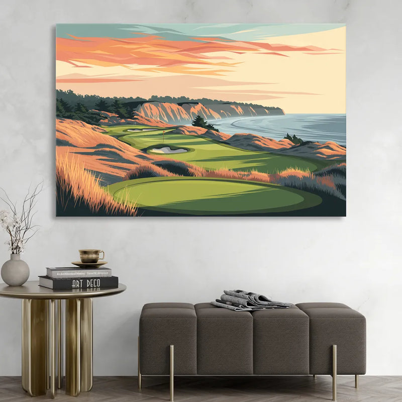 Bandon Golf Course Panorama Living Room - Canvas Wall Art