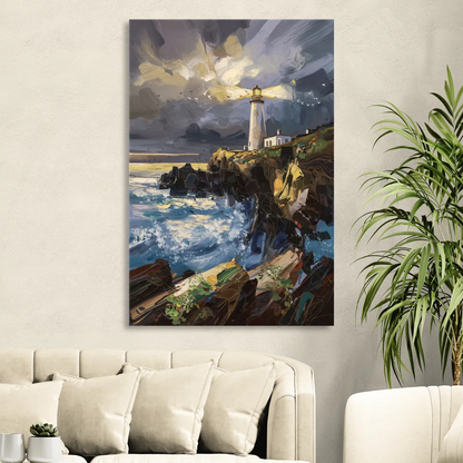 Bandon Lighthouse View Sitting Room - Canvas Wall Art