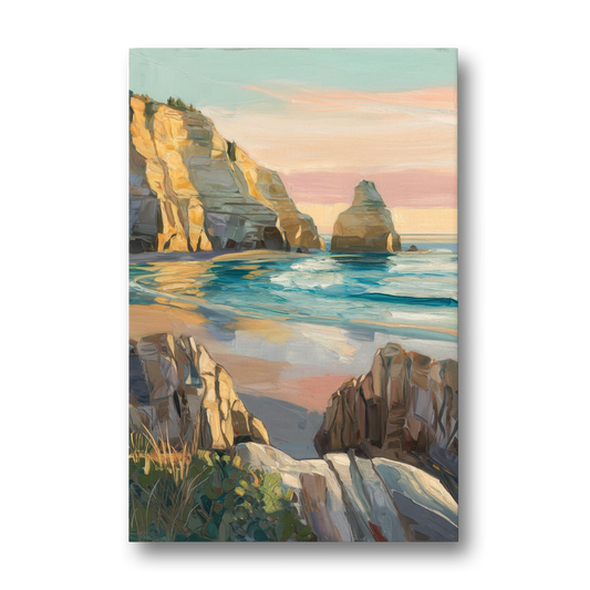 Bandon Ocean Cliffs - Canvas Wall Art - Front