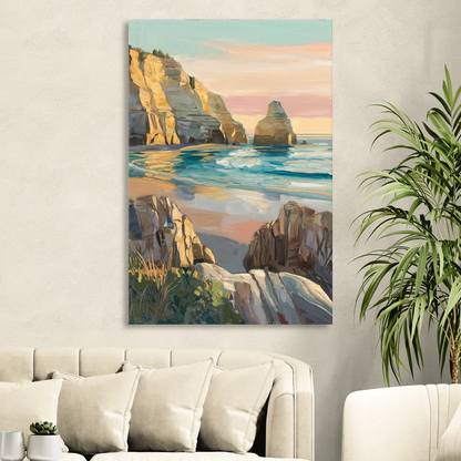 Bandon Ocean Cliffs Living Room - Canvas Wall Art