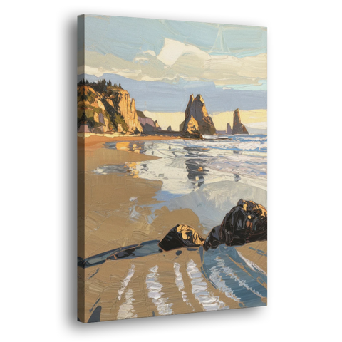 Bandon Oregon Shoreline - Canvas Wall Art - Side