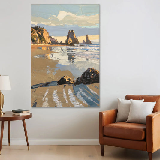 Bandon Oregon Shoreline - Canvas Wall Art - Sofa - 40x60