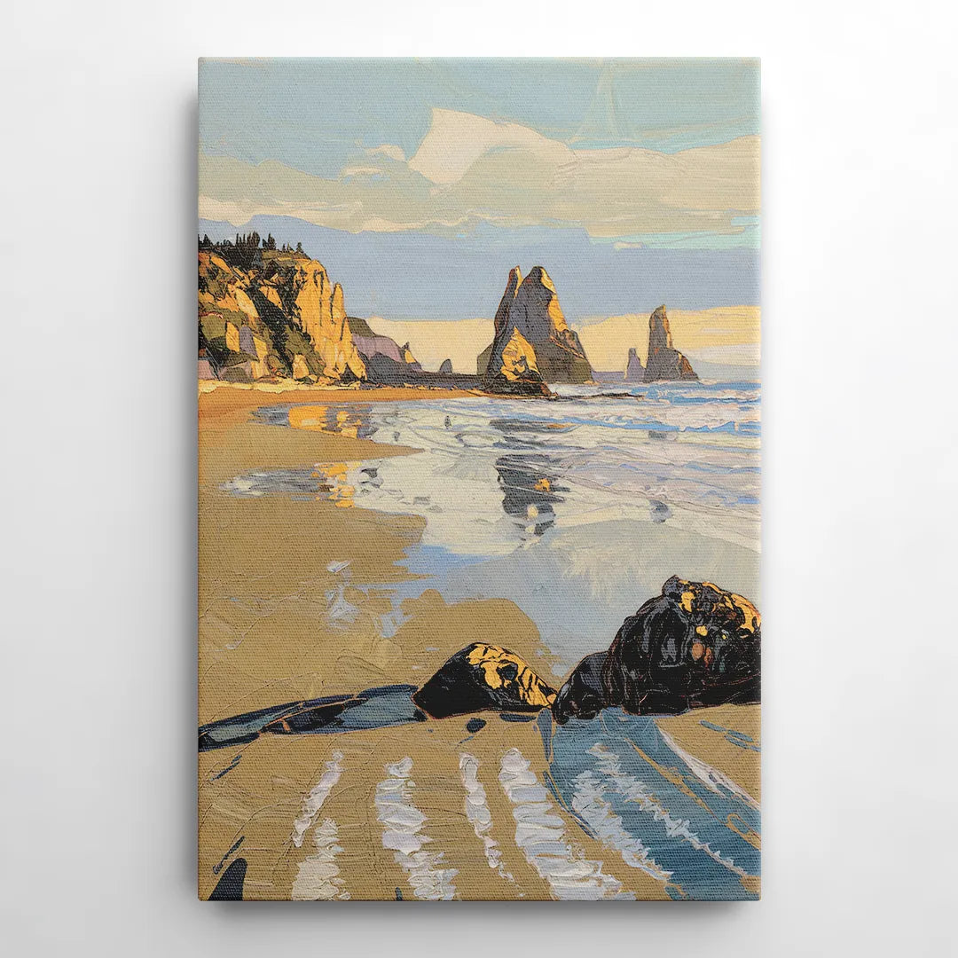 Bandon Oregon Shoreline - Canvas Wall Art
