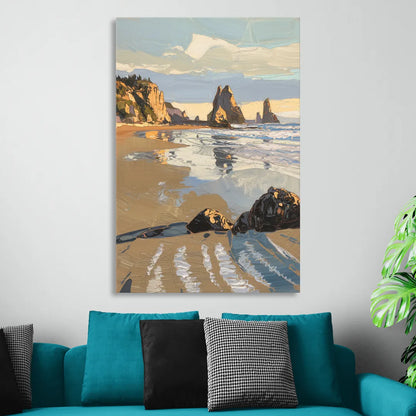 Bandon Oregon Shoreline Sitting Room - Canvas Wall Art