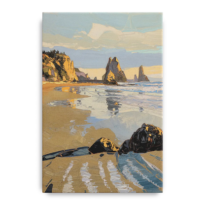 Bandon Oregon Shoreline Front - Canvas Wall Art