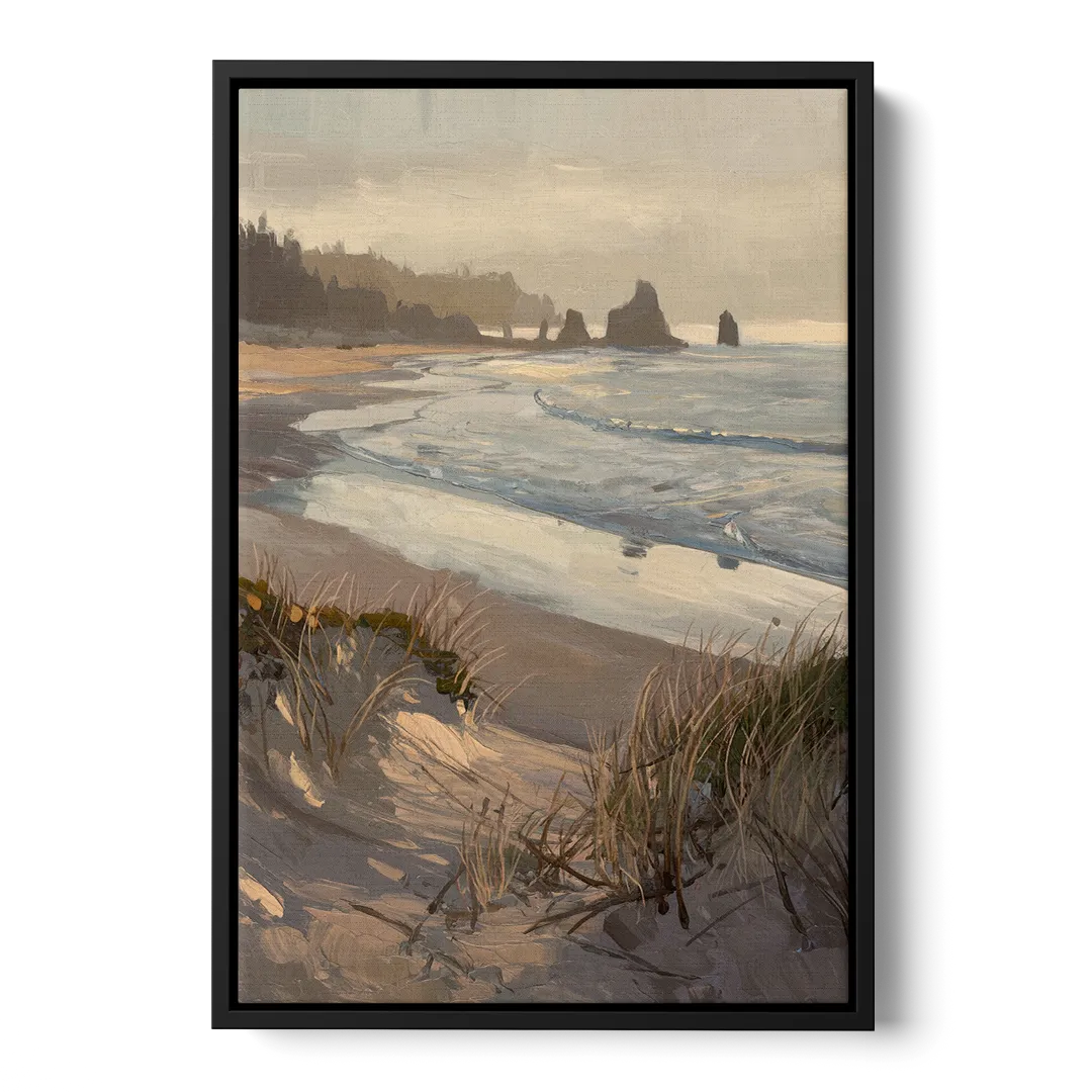 Bandon Pacific Coast Front - Black Canvas Wall Art