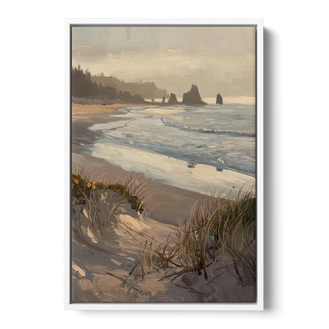 Bandon Pacific Coast Front - White Canvas Wall Art
