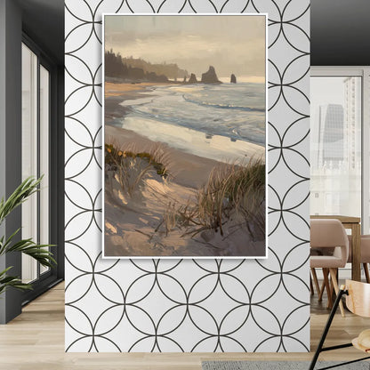 Bandon Pacific Coast Sitting Room - White Canvas Wall Art