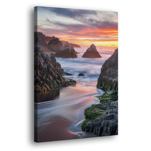 Bandon Rocky Shoreline - Canvas Wall Art - Side