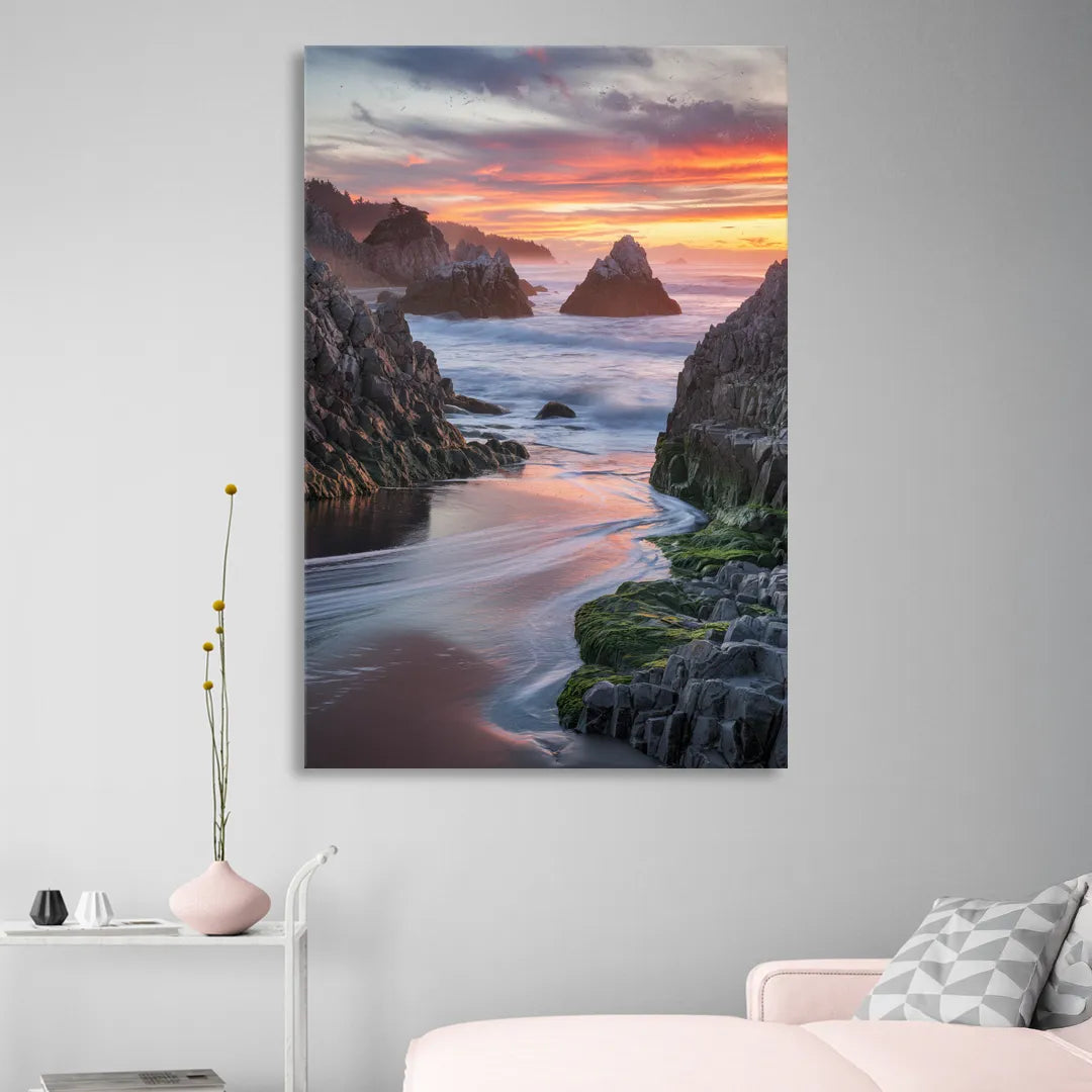 Bandon Rocky Shoreline Living Room - Canvas Wall Art