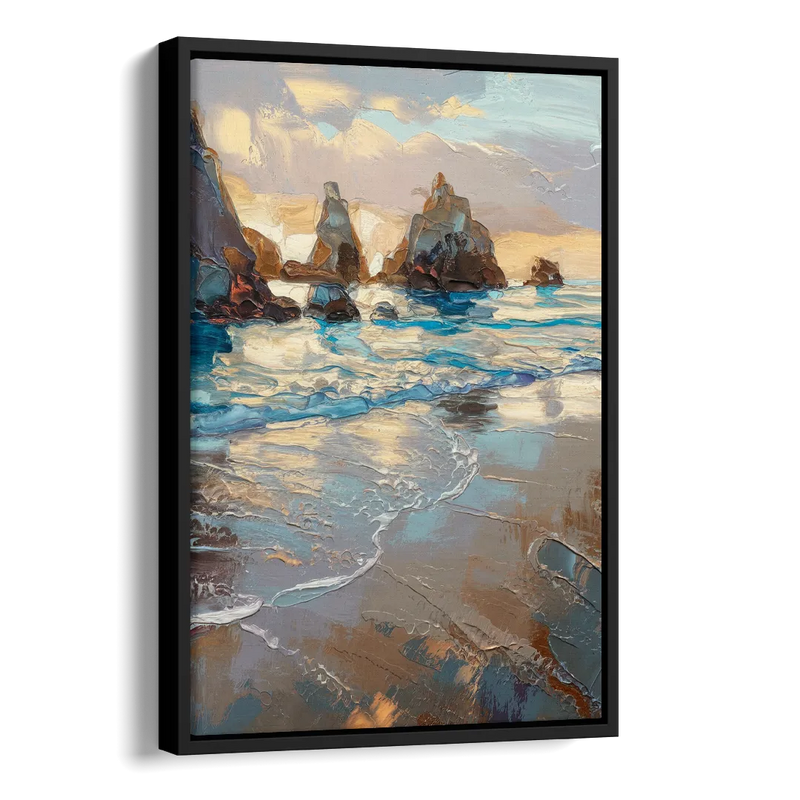 Bandon Seaside Serenity Side - Black Canvas Wall Art