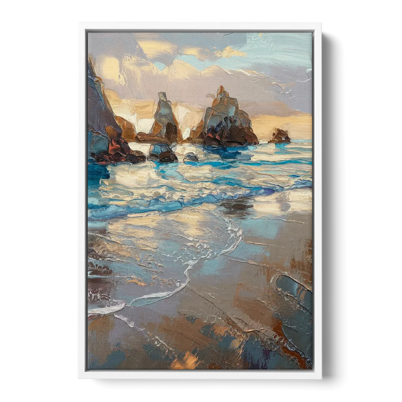 Bandon Seaside Serenity Front - White Canvas Wall Art