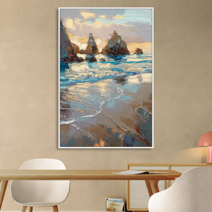 Bandon Seaside Serenity Sitting Room - White Canvas Wall Art