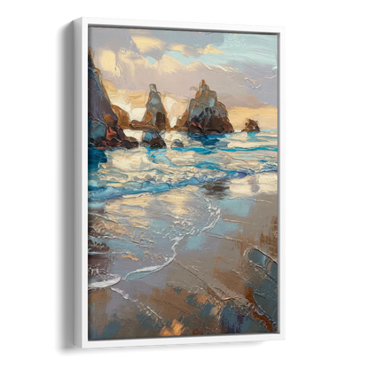 Bandon Seaside Serenity Side - White Canvas Wall Art