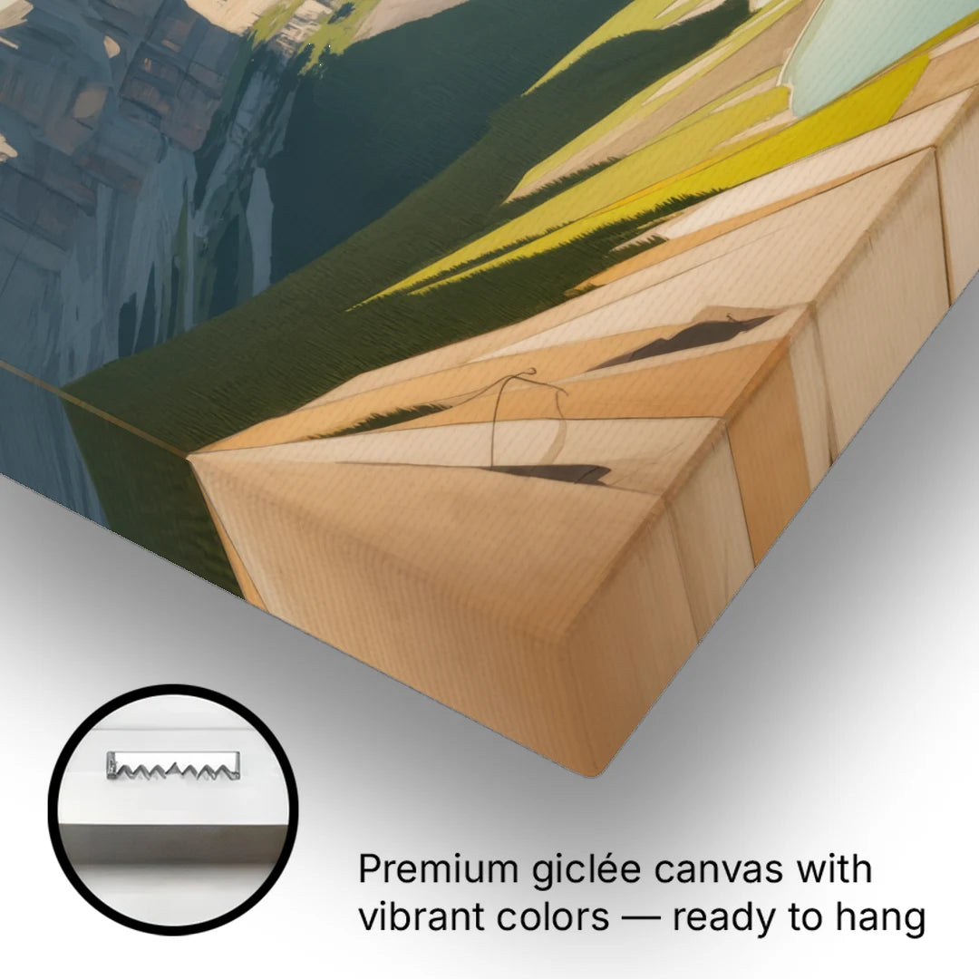 Banff Alpine Peaks - Canvas Wall Art - Gallery Wrap Corner