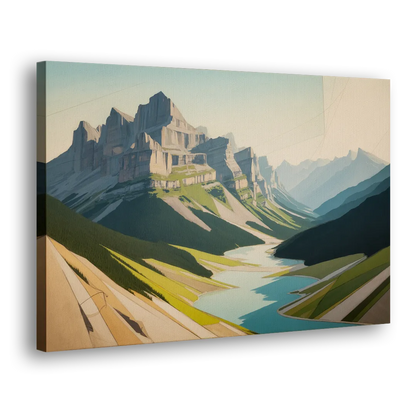 Banff Alpine Peaks Side - Canvas Wall Art