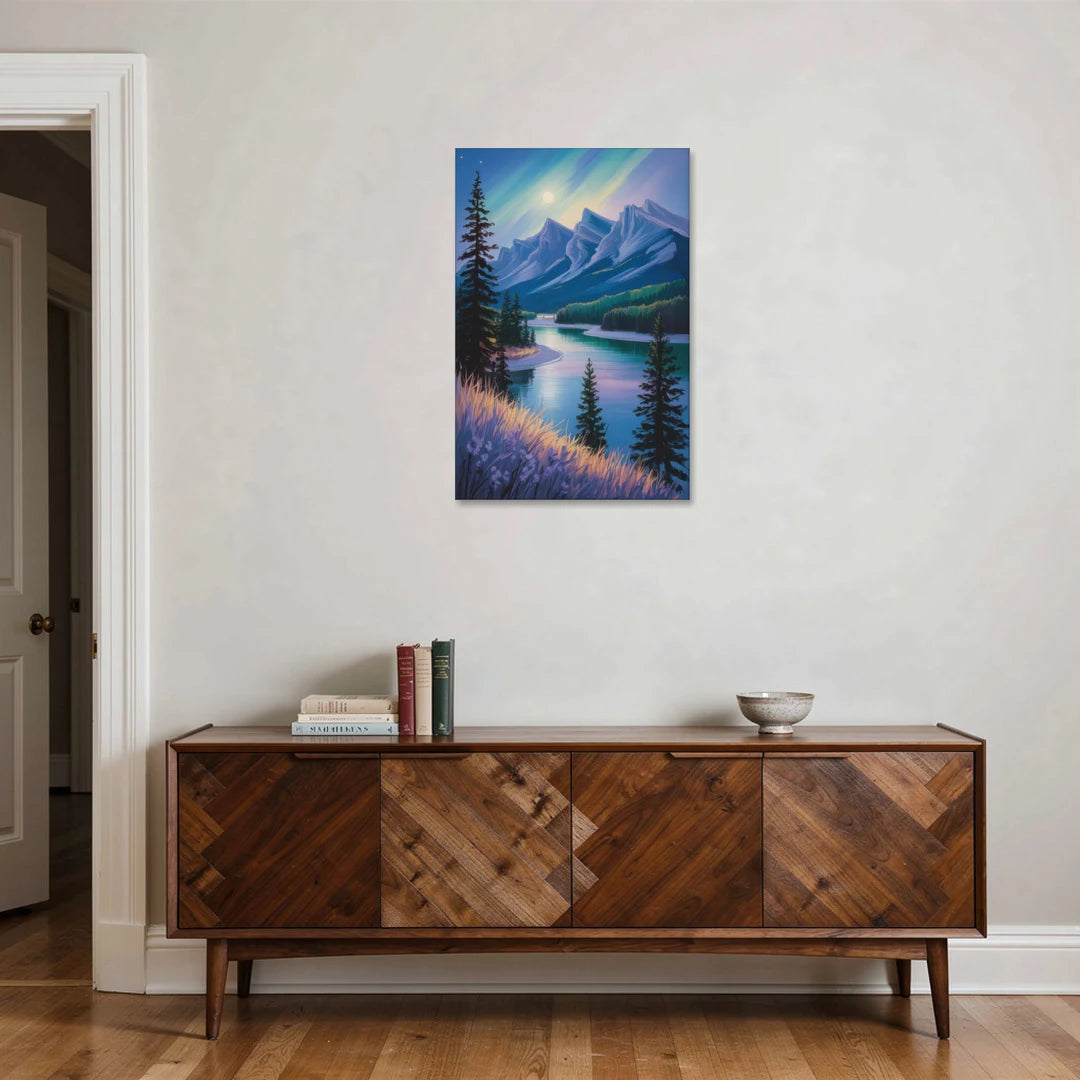 Banff National Park at Night - Canvas Wall Art - Coffee Table - 24x36