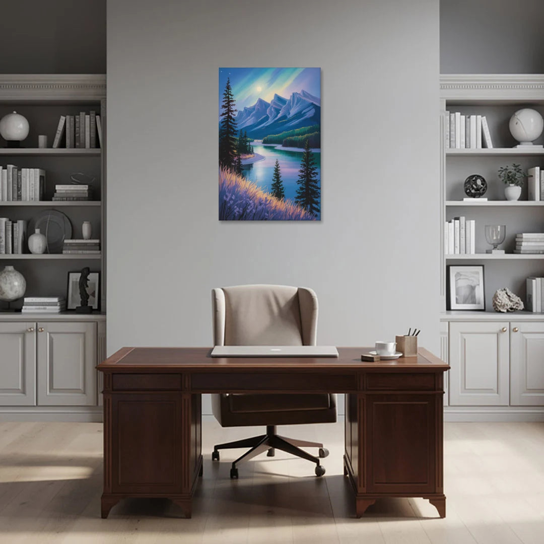 Banff National Park at Night - Canvas Wall Art - Office - 24x36
