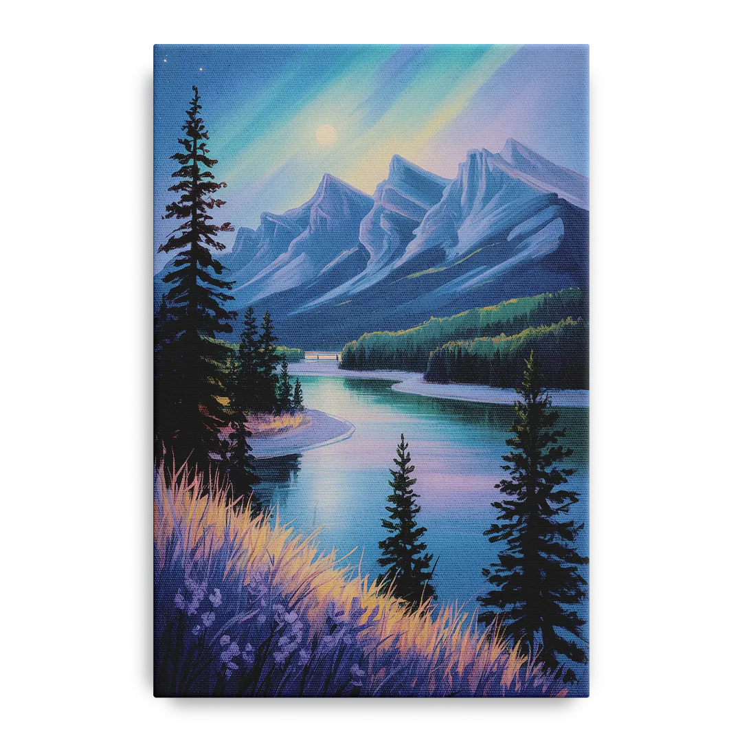 Banff National Park at Night Front - Canvas Wall Art