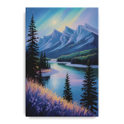 Banff National Park at Night Front - Canvas Wall Art