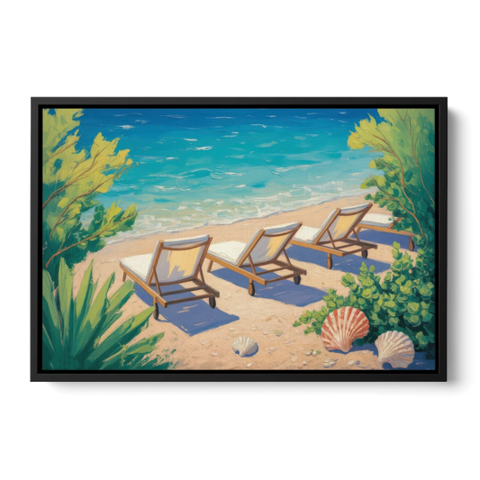Banje Beach Bliss - Black Framed Canvas Wall Art - Front