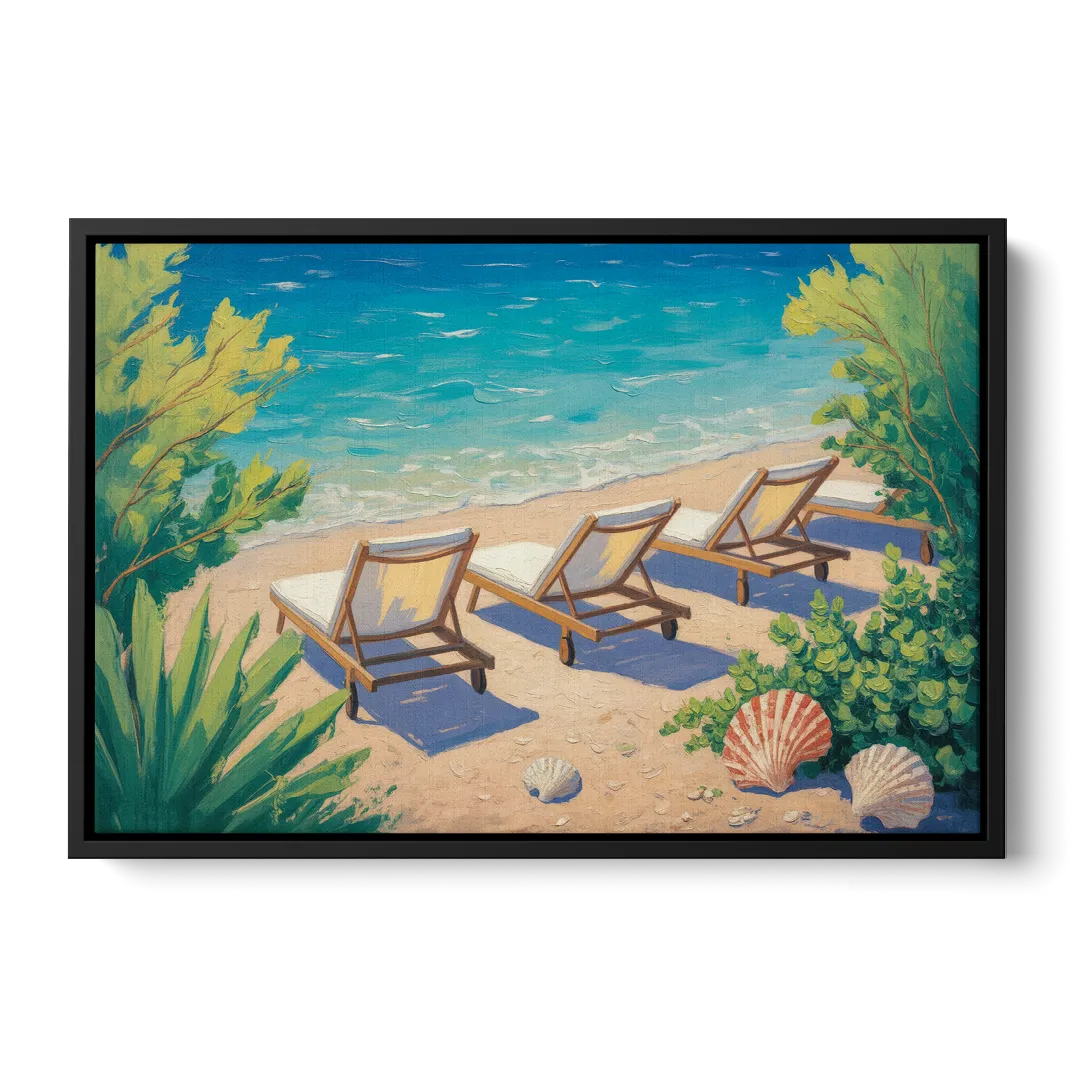 Banje Beach Bliss Front - Black Canvas Wall Art