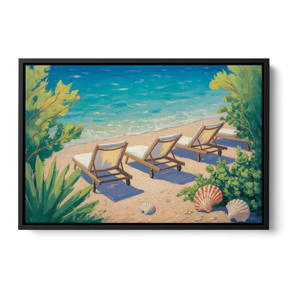 Banje Beach Bliss Front - Black Canvas Wall Art